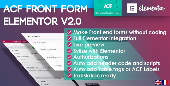 ACF Frontend Pro For Elementor