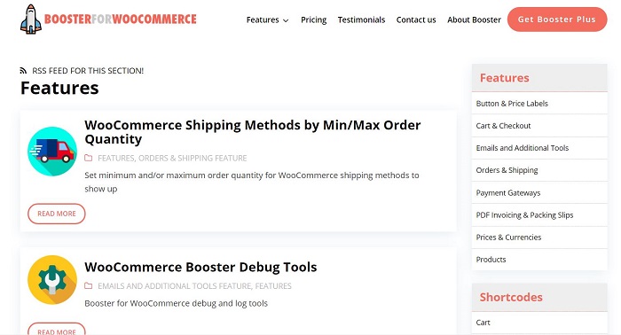 Features Booster Plus for WooCommerce plugin – Booster for WooCommerce