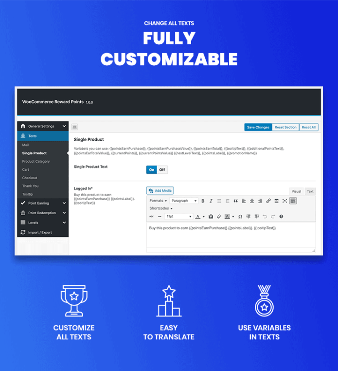 Fully customizable dynamic content