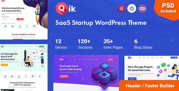 Qik -SaaS Startup WordPress Theme wordpress模板免费下载