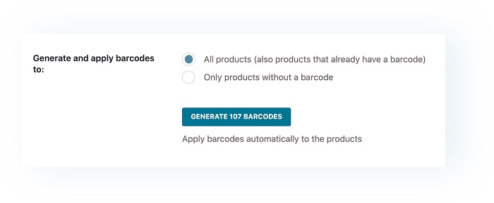 With just one click, you can produce barcodes for all of your products.