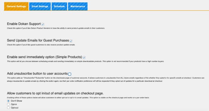 WooCommerce Downloadable Product Update E mails 1