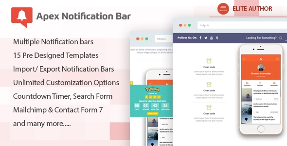Apex Notification Bar v2.1.4 – Responsive Notification Bar