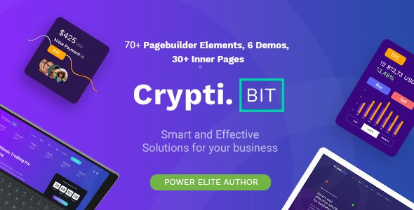 CryptiBIT v1.2 – Technology, Cryptocurrency, ICO/IEO Landing Page WordPress theme