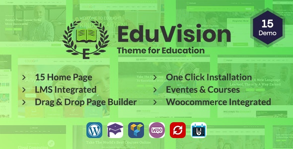 Eduvision v1.0 – Online Course Multipurpose Education WordPress Theme