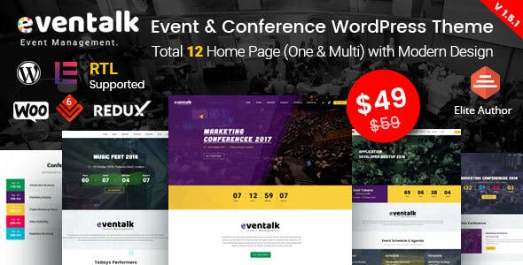 EvnTalk v1.6.5 - Event Conference WordPress Theme