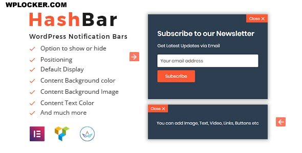 HashBar Pro v1.1.6 – WordPress Notification Bar