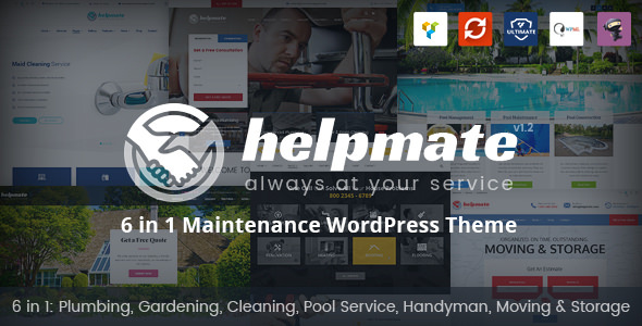 Helpmate v1.1.4 – 6 in 1 Maintenance WordPress Theme