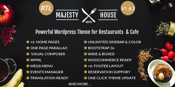 Majesty v1.6.6 – Restaurant WooCommerce WordPress Theme