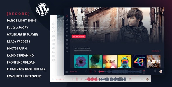 Rekord v1.4.5 – Ajaxify Music – Events – Podcasts Multipurpose WordPress Theme