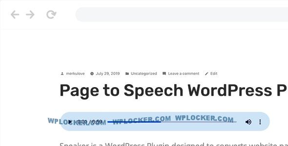 Speaker v3.0.5 – Page to Speech Plugin for WordPress