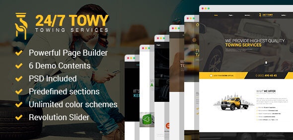 Towy v1.5 – Emergency Auto Towing and Roadside Assistance Service WordPress theme