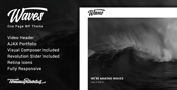 Waves v1.0.4 – Fullscreen Video One-Page WordPress Theme
