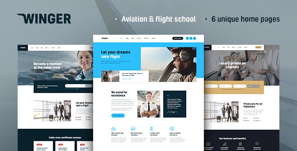 Winger v1.0.2 – Aviation & Flight School WordPress Theme