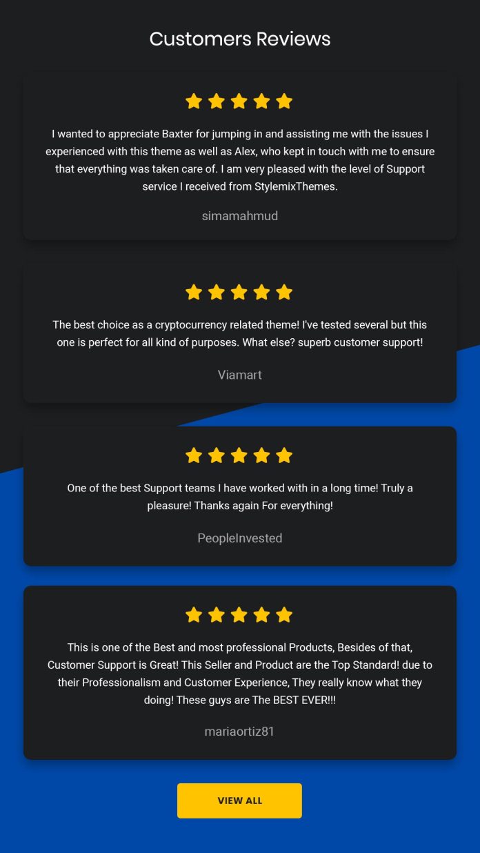customers reviews