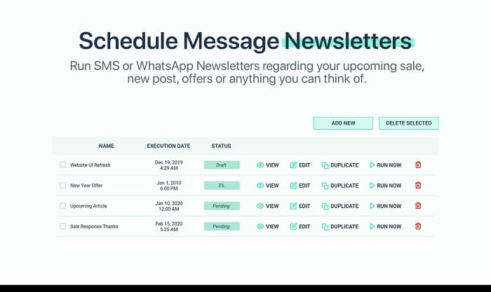 schedule message newsletters