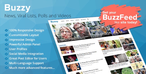Buzzy Nulled – News, Viral Lists, Polls and Videos Scripts