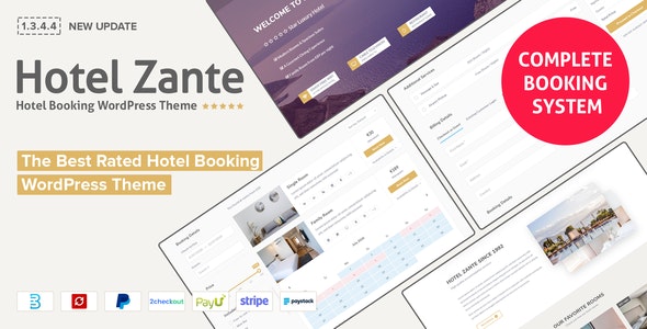 Hotel Zante Nulled Hotel Booking Wordpress Theme