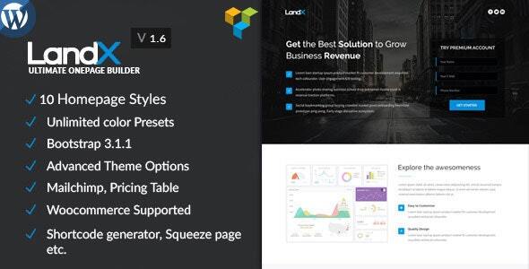 LandX - Multipurpose Wordpress Landing Page Theme
