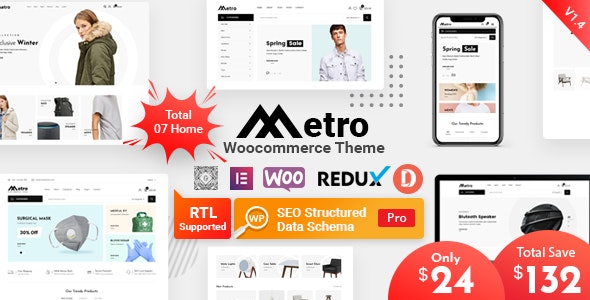 Metro Nulled - Minimal WooCommerce WordPress Theme