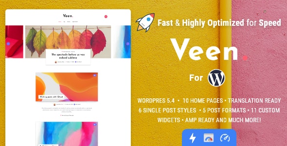 Veen Nulled - Minimal & Lightweight Blog for WordPress Theme
