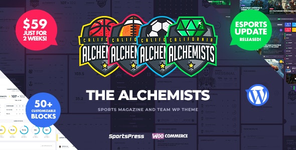 Alchemists – Sports, eSports & Gaming Club and News WordPress Theme v4.4.8