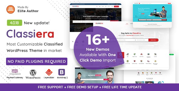 Classiera – Classified Ads WordPress Theme v4.0.19 Nulled