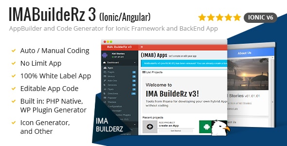 Codecanyon – IMABuildeRz 3 – Ionic Mobile App Builder + Code Generator v21.09.13