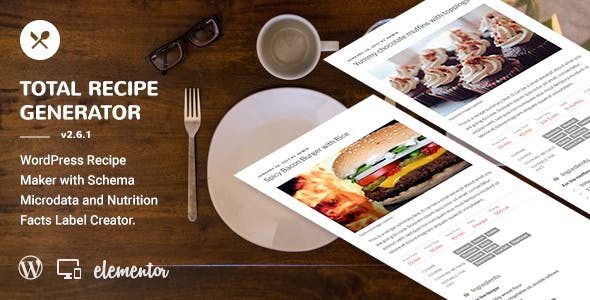 Codecanyon Total Recipe Generator WordPress Recipe Maker with Schema and Nutrition Facts Elementor addon v2.7.1