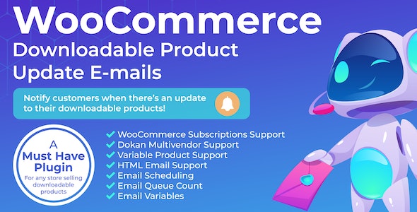 Codecanyon – WooCommerce Downloadable Product Update E-mails v2.0.10