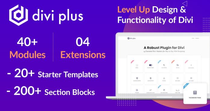 Divi Plus 50 Divi Modules Extensions Prebuilt Websites and More v1.9.1
