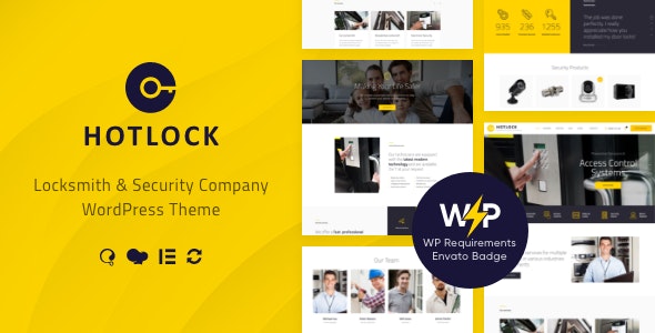 HotLock Locksmith Security Systems WordPress Theme RTL v1.3.4