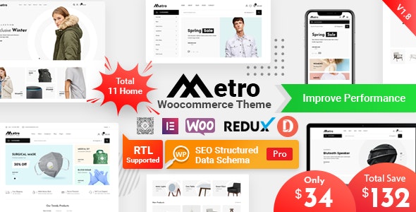 Metro – Minimal WooCommerce WordPress Theme v1.0.8