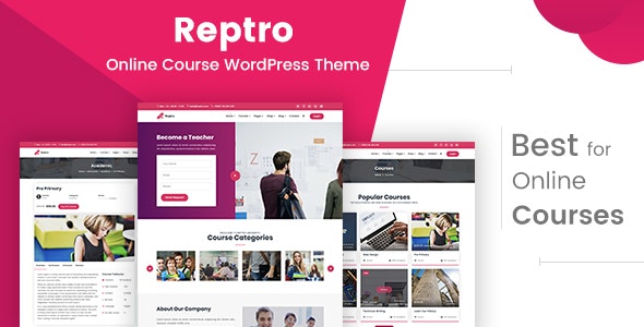 Reptro Online Course WordPress Theme v2.1