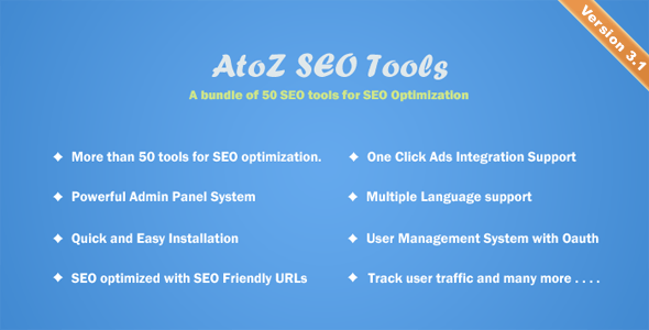 AtoZ SEO Tools Search Engine Optimization Tools v3.1 Nulled