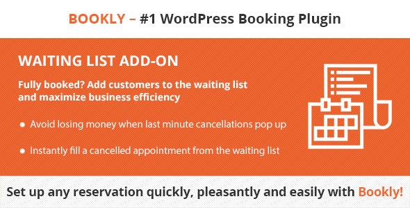 Codecanyon Bookly Waiting List Add on v2.3