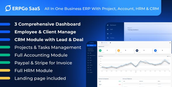 Codecanyon ERPGo SaaS All In One Business ERP With Project Account HRM CRM v1.5