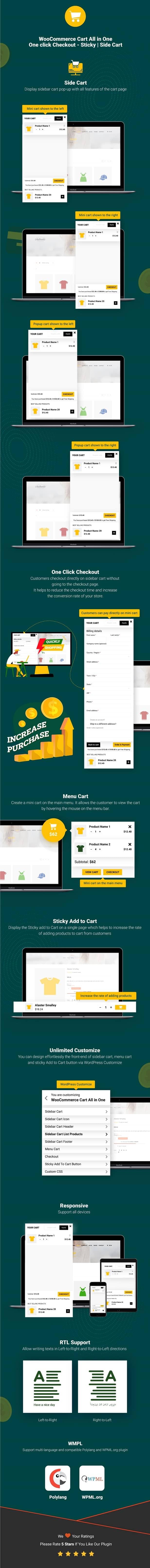 WooCommerce Cart All in One - One click Checkout