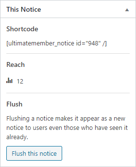 Ultimate Member Notices addon Shortcode