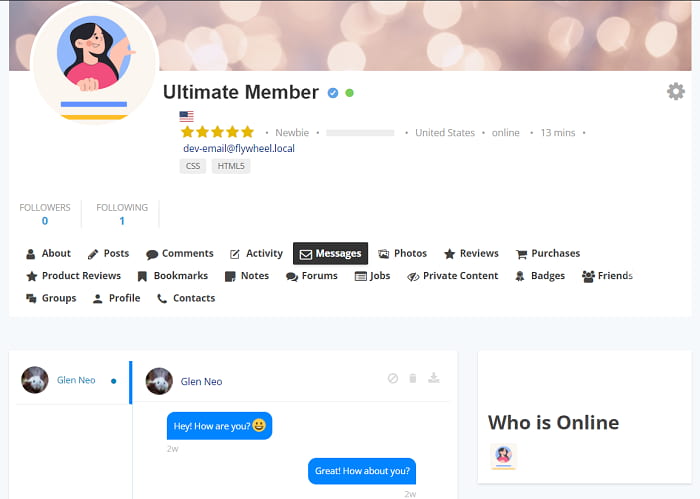 Ultimate Member Private Messages Addon screenshot