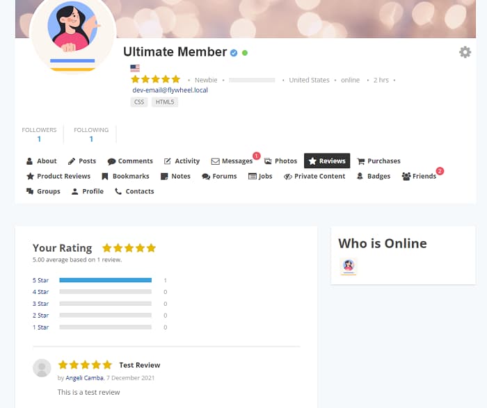 Ultimate Member User Reviews Addon screenshot 1