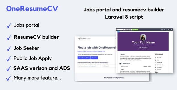 Download OneResumeCV - Jobs board and resume builder Nulled